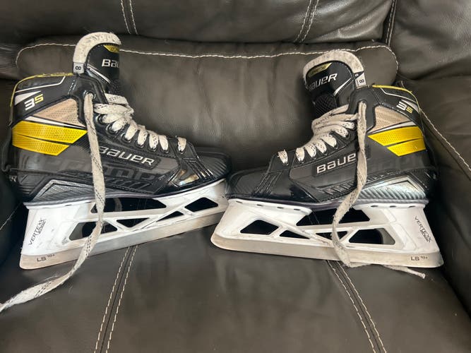 Used Senior Bauer Regular Width  8 Supreme 3S Hockey Goalie Skates