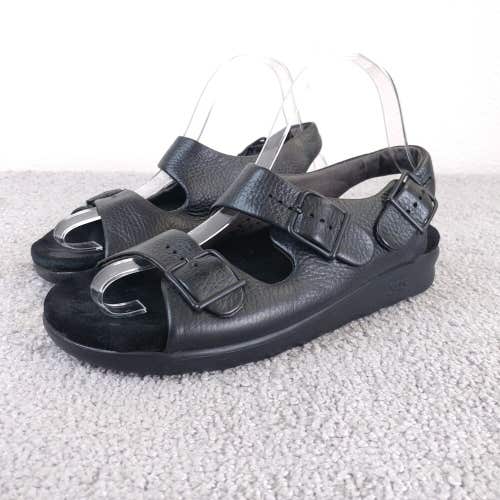 Sas Relaxed Sandal Womens 6 Slingback Shoes Black Pebbled Leather Tripad Comfort