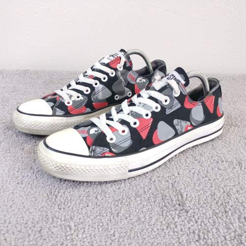 Converse All Star Low Womens 11 Shoes Canvas Sneakers Red Black Gray Lace Up