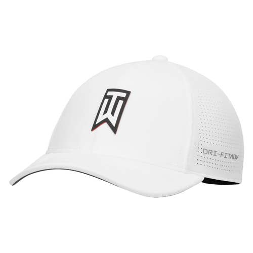 Nike Tiger Woods TW Structured Dri-FIT ADV Club Hat Cap White S/M FB6454-100