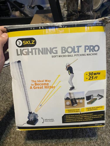 Lightning Bolt Pro soft micro ball pitching machine BAT INCLUDED