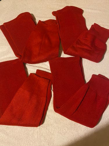 Ice Hockey Socks 4 Pairs Knit Adult 28” Red