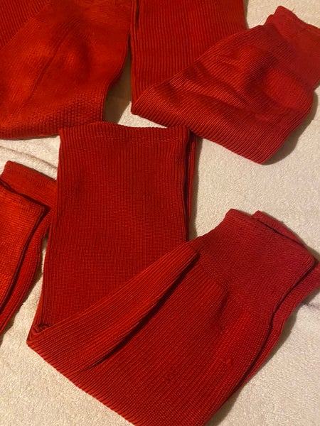 Ice Hockey Socks 4 Pairs Knit Adult 28” Red