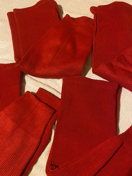 Ice Hockey Socks 4 Pairs Knit Adult 28” Red