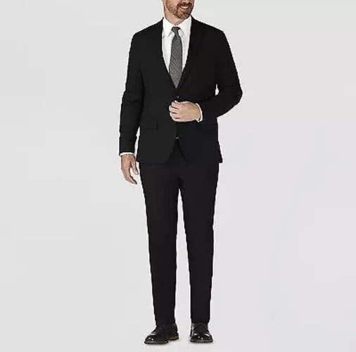 NWT Haggar H26 Men's Tailored Fit Premium Stretch Suit Jacket Black 40R