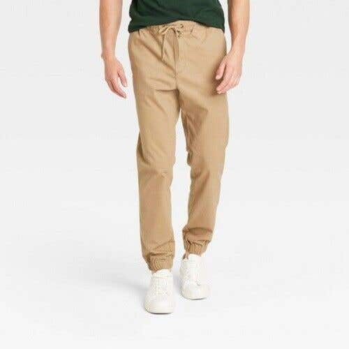 NWT Goodfellow and Co. Men's Athletic Fit Chino Joggers Light Brown Size XL