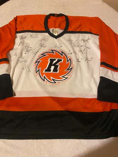 Vintage Fort Wayne Komets ECHL Bauer Pro Wear Team Autographed Hockey Jersey, Size Adult L/XL