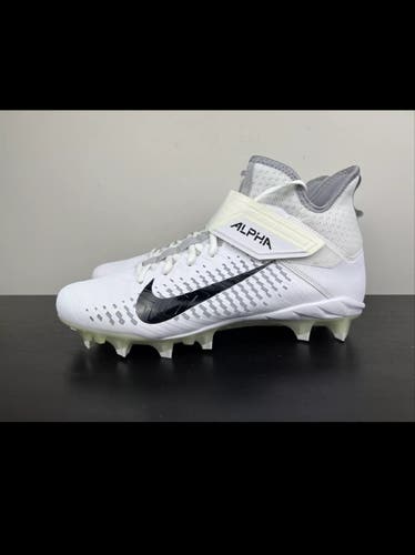Mens Size 10.5 WIDE Nike Alpha Menace Pro 2 Mid White Football Cleats BV3951-100