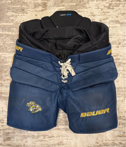 Bauer Pro Goalie Pants Senior Large (L) Navy & Gold Jr. Predators