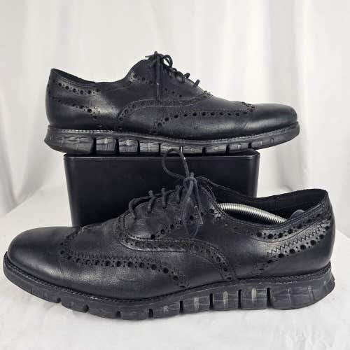 Cole Haan Zerogrand Wingtip Oxford Men's 12 WIDE Triple Black C23738 Shoes