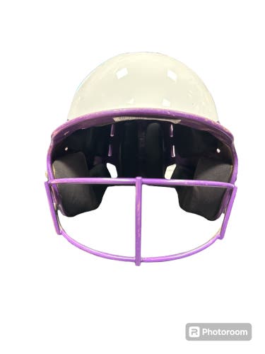 Used Boombah Purple White Softball Helmet