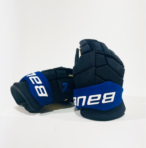 New 14" Bauer Supreme Mach Pro Stock Gloves (Black/Blue) - Flex Cuff
