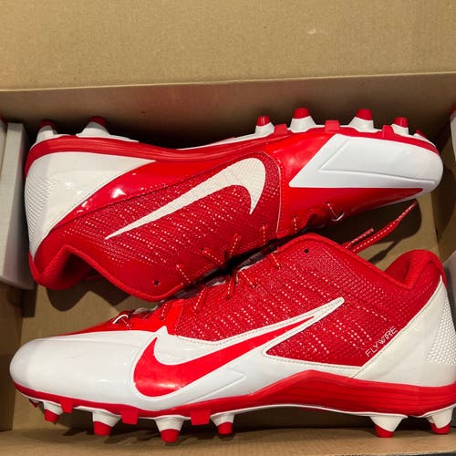Size 13 Nike Alpha Pro Low TD Football Cleats Red/White 579545-160 NEW