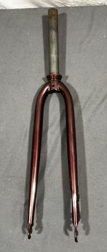 Brown Steel Disc Brake Rigid 700C Fork 195mm 1-1/8" Threadless Steerer Tube