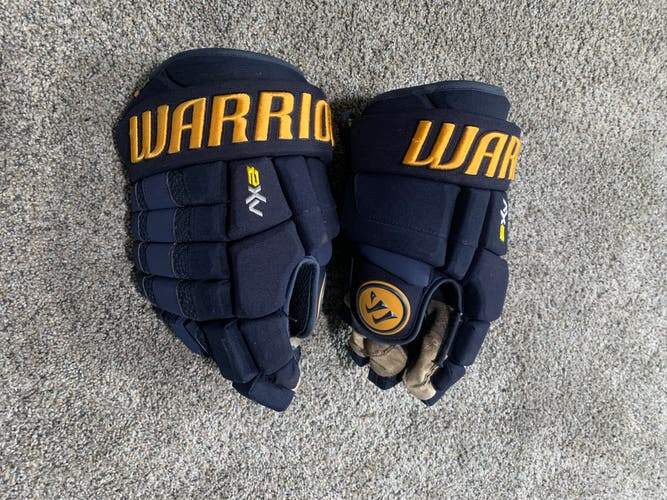 Pro Stock Warrior 14" AX1 Pro Gloves Used Navy And Yellow