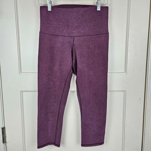Lululemon Wunder Under Hi-Rise Crop Heather Burgundy Leggings Women's Size: 8