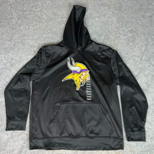 Minnesota Vikings Mens Hoodie Extra Large Black Sweatshirt Logo Football NFL