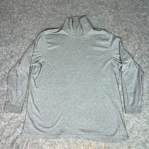 Foundry Mens Sweater 3XLT XXXL Tall Gray Turtleneck Shirt Cotton Base Layer Top