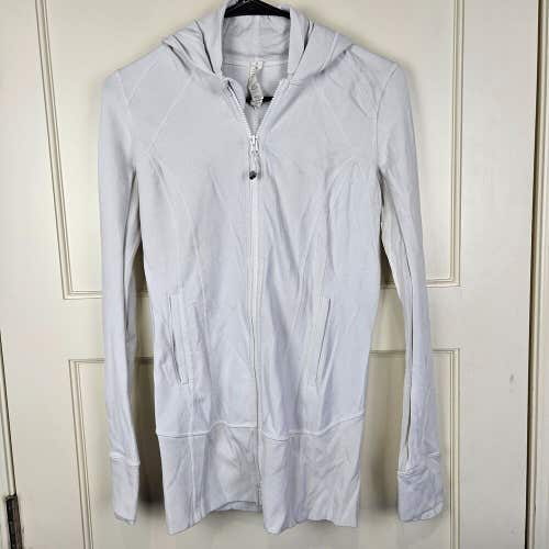 Lululemon In Stride II Hooded Jacket White Ribbed Trim Women's size: 4