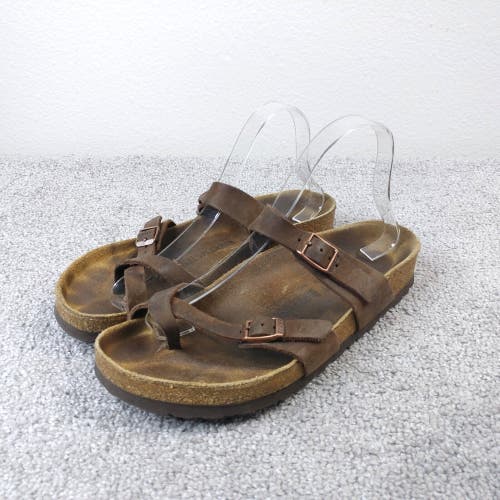 Birkenstock Mayari Womens Sandals 39 EU Slip On Toe Loop Buckle Shoe Brown