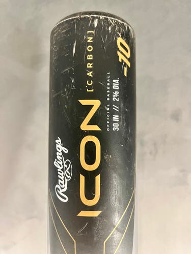 Used 2023 Rawlings ICON USABat Certified Bat (-10) Composite 20 oz 30"