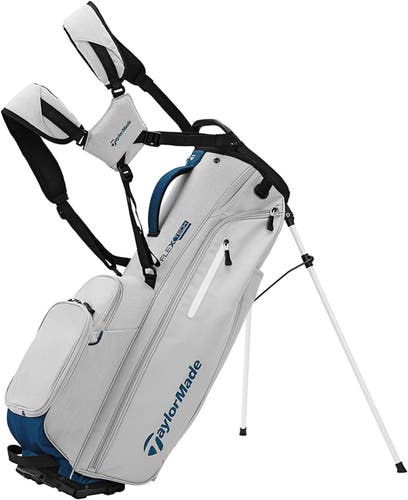 NEW 2024 TaylorMade Flextech US Silver/Navy 4 Way Stand/Carry Golf Bag