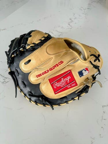 IMMACULATE - Used 2023 Rawlings Right Hand Throw Catcher's Pro Preferred Baseball Glove 34"