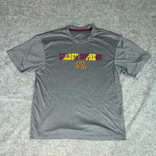 Minnesota Gophers Men Shirt Extra Large Gray Tee T University NCAA Football