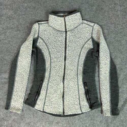 Kuhl Womens Jacket Small Gray Wool Blend Sherpa Fleece Kozet Zip Outdoor Top
