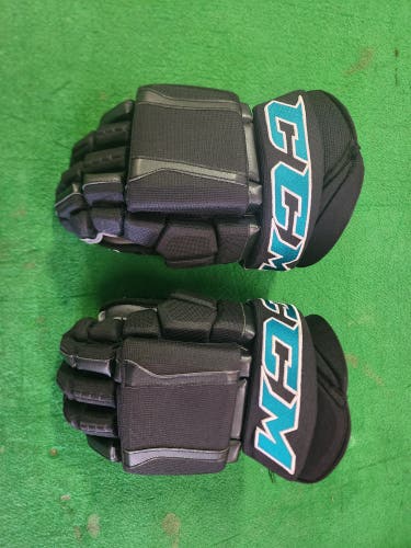 Used CCM HGCLPX Gloves 14" Pro Stock  San Jose Sharks