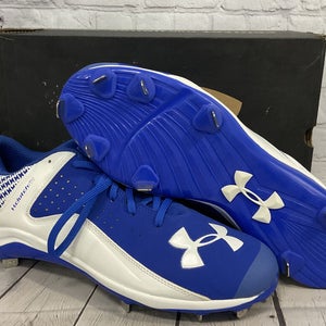 Under Armour Yard Low ST Men's Metal Baseball Cleats Royal Blue White US Size 13