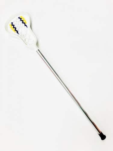 New Warrior Warp Head STX Shaft 41" Complete Lacrosse Stick senior White blue Sr