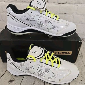 Under Armour 1233549-101 Glyde ST CC Men's Baseball Cleats White Black US 10