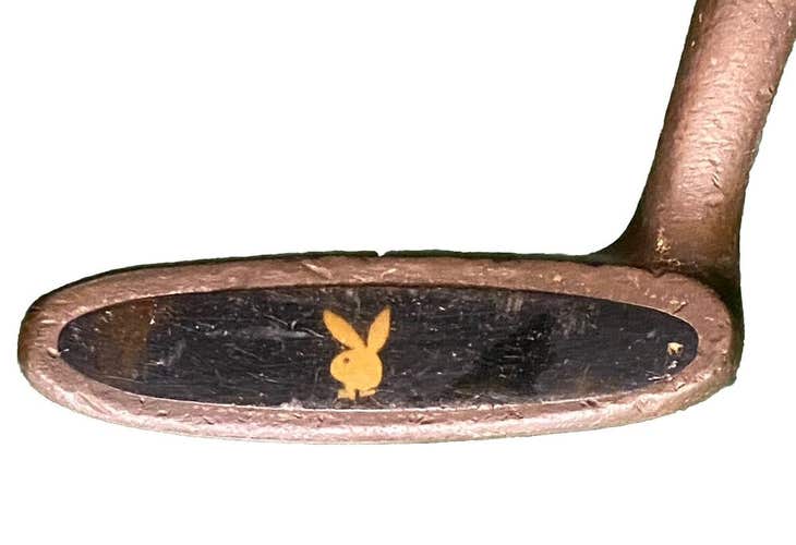 MGA Axaline Brass Playboy Bunny Logo Putter Steel 34.5" Sweet Vintage Grip RH