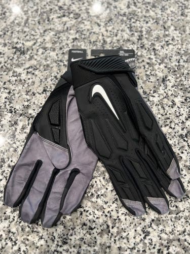 Nike Promo SM D-Tack 6.0 FG NFL Leather Football Gloves NEW PGF945-017 Black NEW