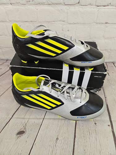 Adidas V21356 F30 TRX FG J Youth Soccer Cleats Black Yellow Metallic Silver US 6