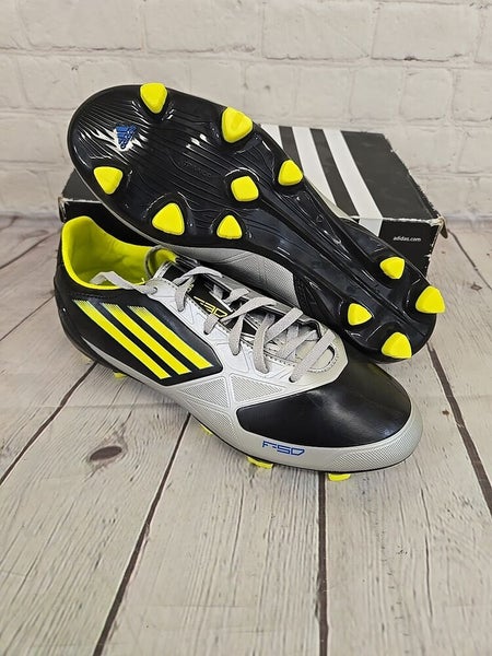 Adidas V21356 F30 TRX FG J Youth Soccer Cleats Black Yellow Metallic Silver US 6