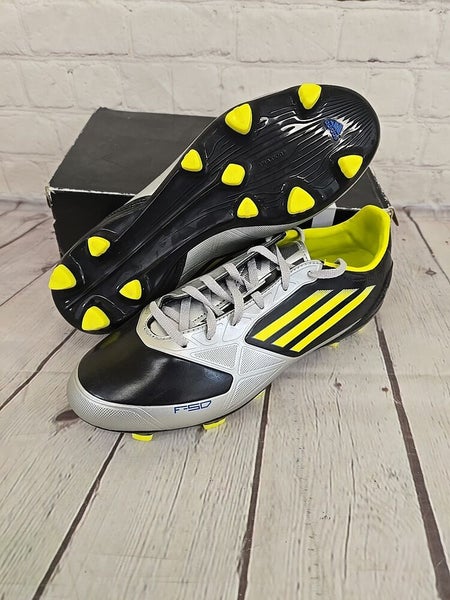 Adidas V21356 F30 TRX FG J Youth Soccer Cleats Black Yellow Metallic Silver US 6