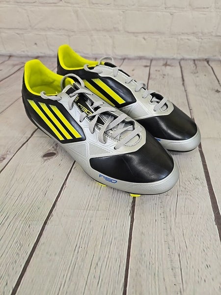 Adidas V21356 F30 TRX FG J Youth Soccer Cleats Black Yellow Metallic Silver US 6