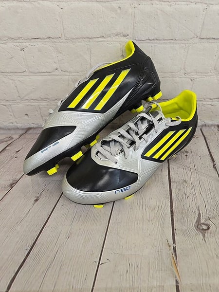Adidas V21356 F30 TRX FG J Youth Soccer Cleats Black Yellow Metallic Silver US 6