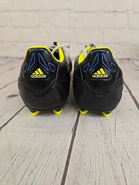 Adidas V21356 F30 TRX FG J Youth Soccer Cleats Black Yellow Metallic Silver US 6