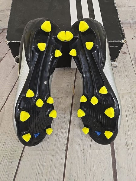 Adidas V21356 F30 TRX FG J Youth Soccer Cleats Black Yellow Metallic Silver US 6