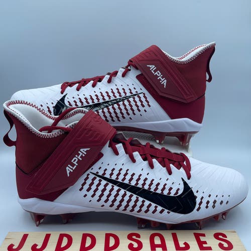 Nike Alpha Menace Pro 2 White Crimson Football Cleats BV3945-106 Men’s Size 15  New
