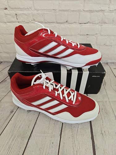 Adidas G59120 Excelsior Pro Metal Low Men Baseball Cleats Red White Silver US 12