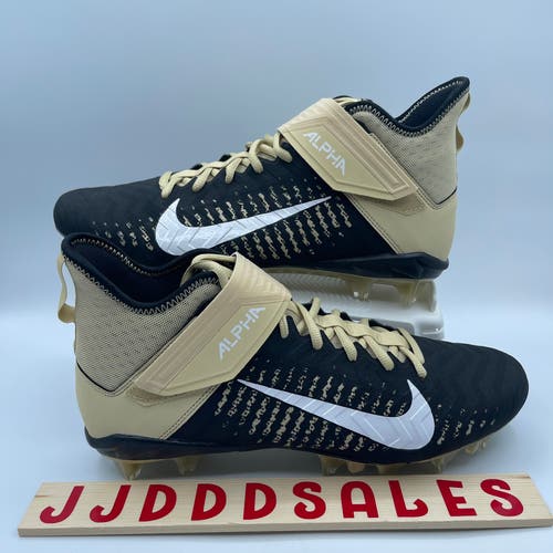 Nike Alpha Menace Pro 2 Football Cleats Black Gold BV3945-700 Men’s Size 10.5  New