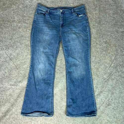 Old Navy Womens Jeans Plus 18 Blue Flare Denim Pant High Rise Medium Wash Casual