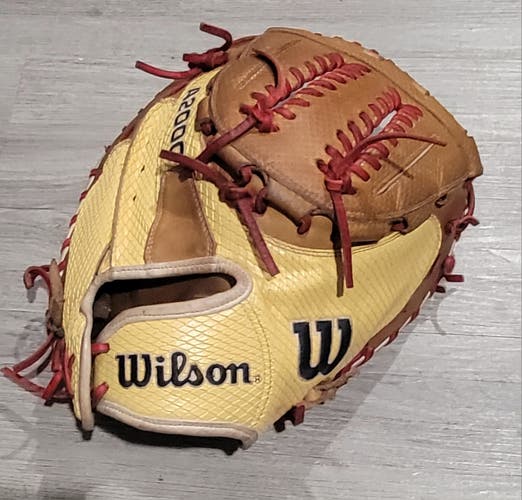 34" Wilson A2000 Fastpitch catchers glove Right Hand Throw Super SnakeSkin AM1 Spin Control
