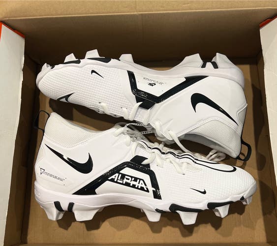 Size 10.5 Nike Alpha Menace 3 Shark Football Cleats White Black CV0582-100