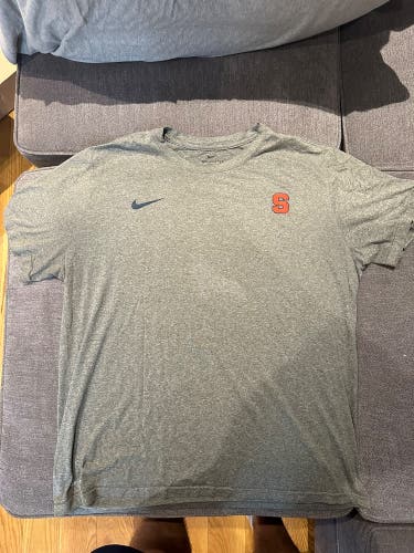 RARE TEAM ISSUED Gray Syracuse Lacrosse Men's Nike Shirt