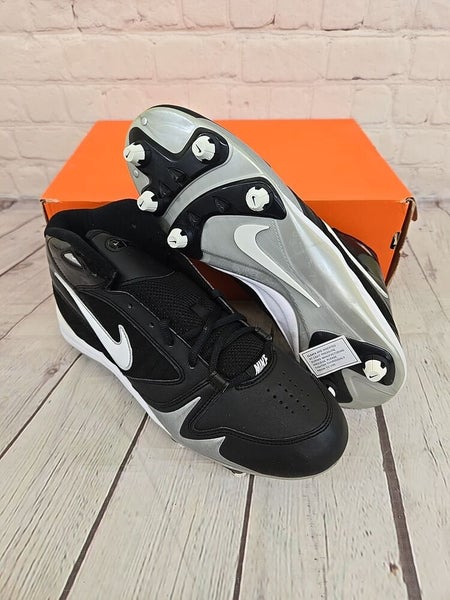 Nike Strike Force 3/4 Men's Football Cleats Black White Metallic Silver US 9